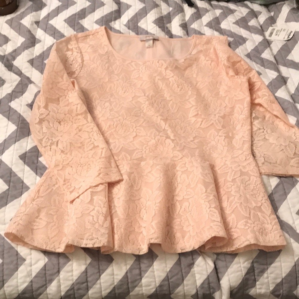 Lace peplum top